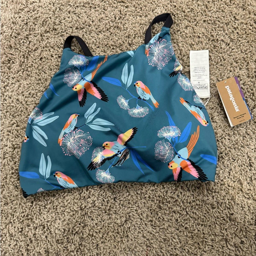 NWT Patagonia Parrots Small Tasmanian Teal Tankini Top Medium